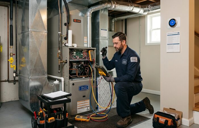 Residential HVAC technician providing residential HVAC services in South Hempstead